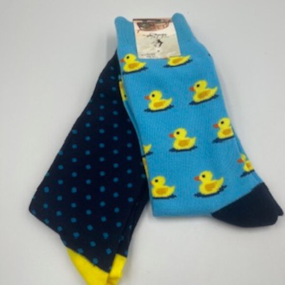 NEW Panama Jack Crew Socks Men's Size 8-12 Blue Rubber Duckies Set Of 2 pair NWT - Picture 1 of 5